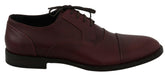 Dolce & Gabbana Red Bordeaux Leather Derby Formal Shoes -   -  Dolce & Gabbana.